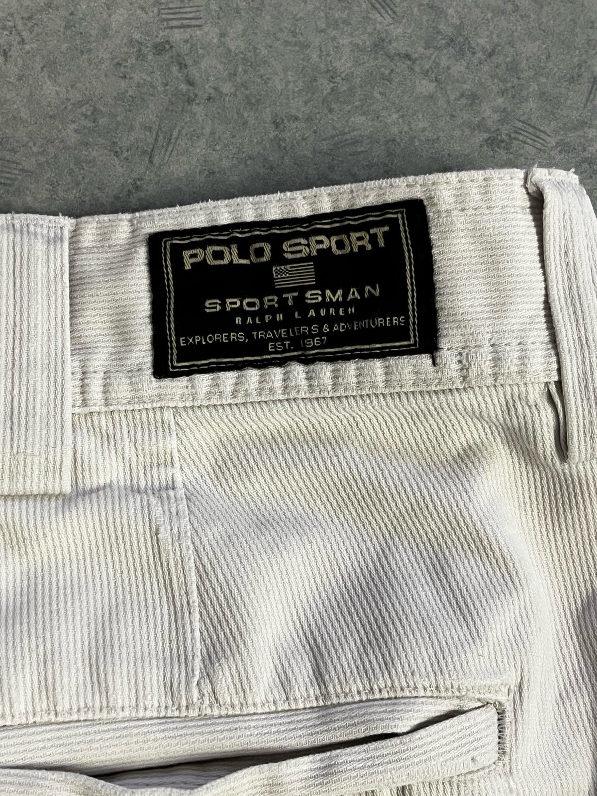 VTG RL Polo Sport Sportsman Cream/Off White Twill Cargo Pants—Men’s 36/32* thumbnail 4