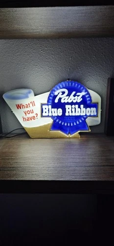PABST BEER LIGHT UP SIGN VINTAGE WORKING. "WHAT'LL YOU HAVE."
