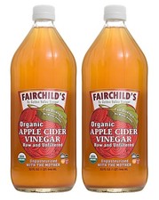 FAIRCHILD'S ORGANIC APPLE CIDER VINEGAR, Raw, Unfiltered, 2-pk 32 oz bottles