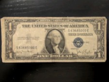 ONE DOLLAR SILVER CERTIFICATE UNITED STATES OF AMERICA SERIES 1935 D $1 BILL