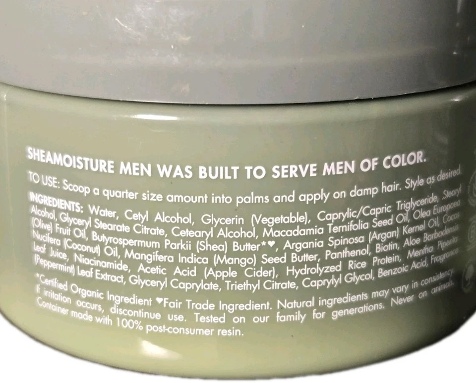 Crema definidora Shea Moisture Men• Aceite de argán y manteca de karité 4 oz cada uno (paquete de 2) Foto 4 de 4