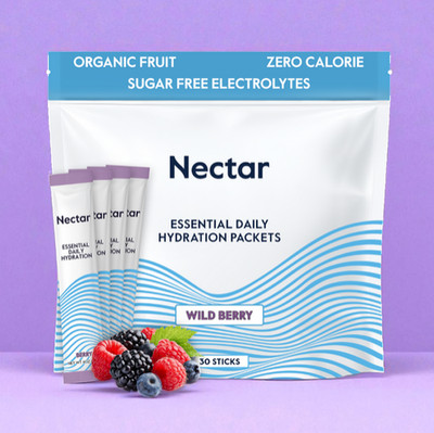 Nectar Hydration Packets 30 Sticks Wild Berry Flavor - 3 of Packs