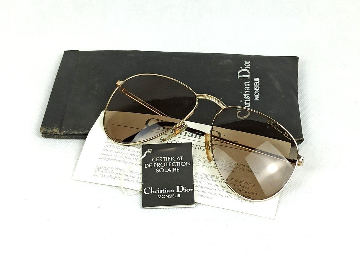 RARE CH. DIOR MONSIEUR SUNGLASSES VINTAGE SILVER FRAME AUSTRIA
