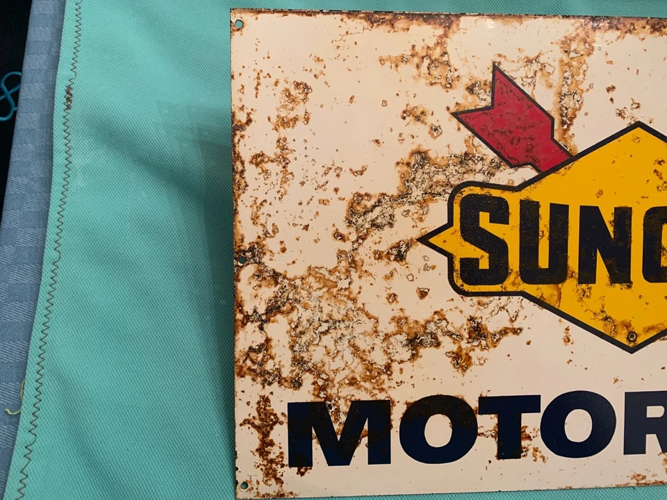 SUNOCO MOTOR OIL METAL SIGN 17 1/2" BY 10 1/2" NOT GASOLINE - Image 4 of 4