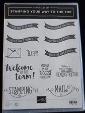 Stampin'Up! STAMPING YOUR WAY TO THE TOP (12) Stamps Set - Phrases/Banners+++