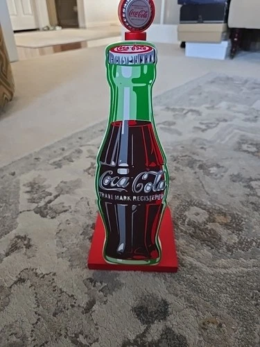 Vintage Coca-Cola Contour Bottle Wooden Paper Towel Holder