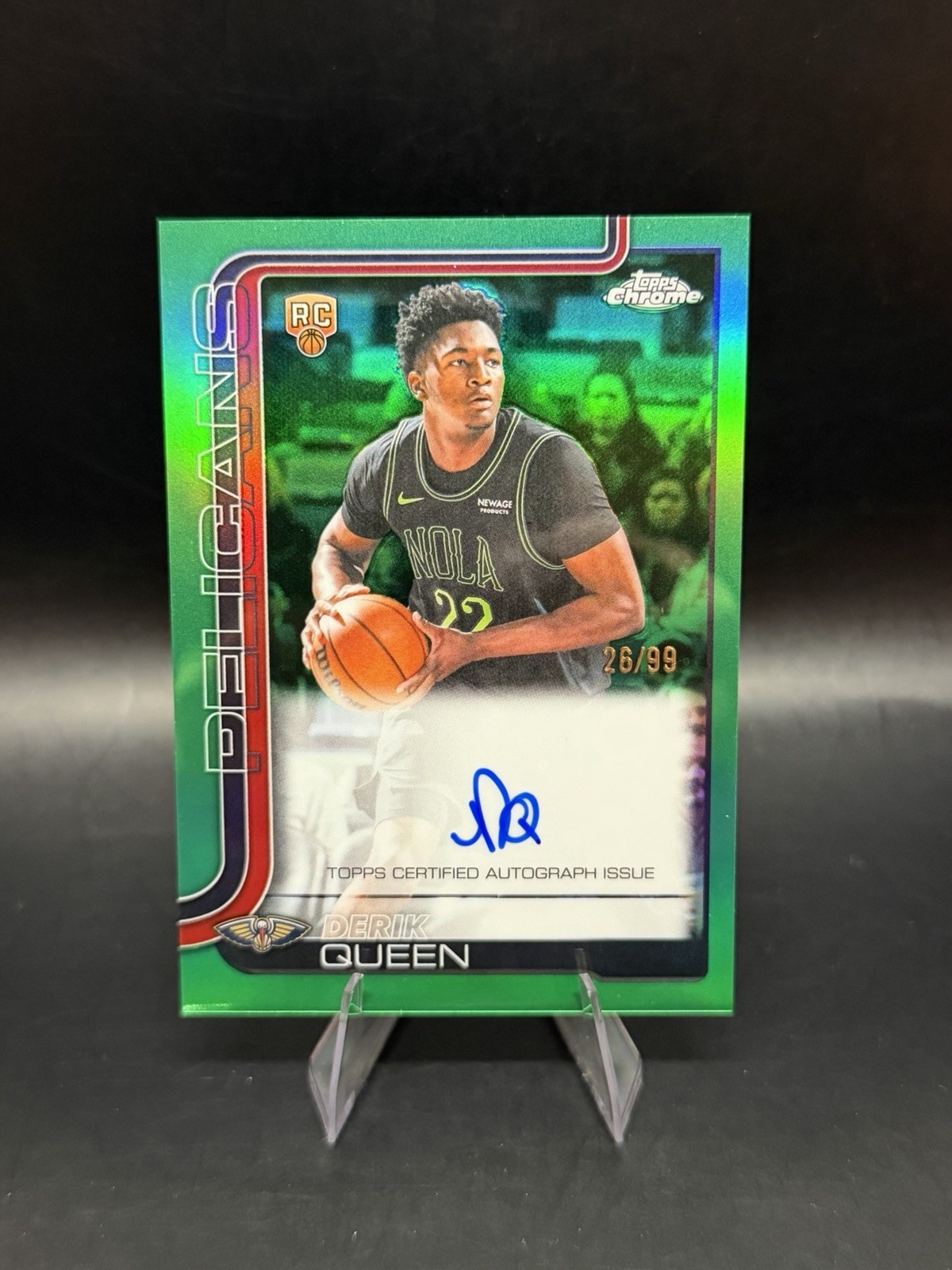 2025-26 Topps Chrome Update Derik Queen #TCA-DQ Rookie RC Auto Green /99
