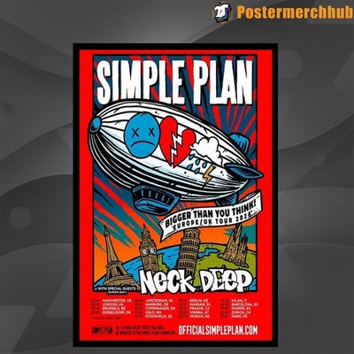 NEW Simple Plan Europe UK Tour 2026 Poster Home Decor, Wall Art, Fan Gift