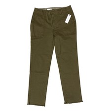 PILCRO Olive Green Utility Cargo Pants Cropped Raw Hem Size 24