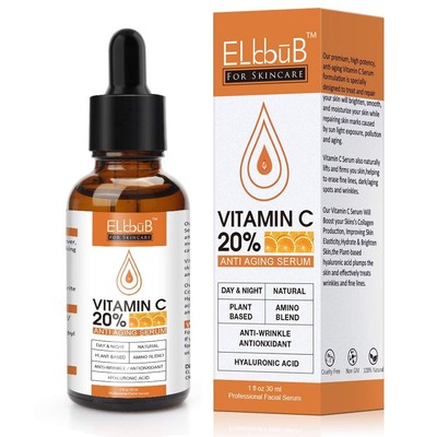 VITAMIN C GESICHTSSERUM 20% mit veganen Inhaltsstoffen Anti-Aging Anti-Falten und Anti-Flecken