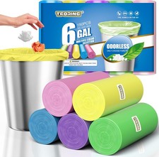 6 Gallon Trash Bags Colored 0.94 Mil Thick - 150 Count Pack of 1 , 6gal-150