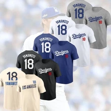 SALE! Yoshinobu Yamamoto #18 Los Angeles Dodgers 2025 Name & Number Fan Gifts