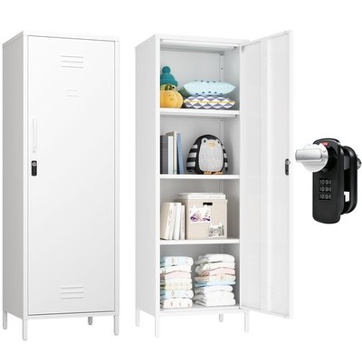 Metal Storage Cabinet, Steel File Locker with 3 Shelves 59.06-inch high for S...