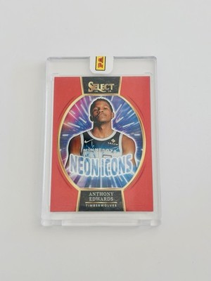 Anthony Edwards Encased Display Card Timberwolves Red Icons MVP Style Basketball