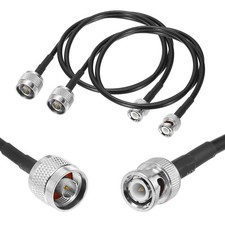 2Pcs Black RG58 N Type to BNC Cable 3ft, 50 Ohm BNC Male to N Male Coax Cable