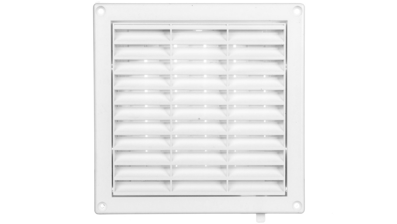 Ventilation grille 130x130mm fi 125mm white venetian blind + T34