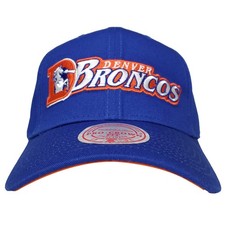 Denver Broncos Mitchell  Ness NFL Pro Fit Snapback Hat Cap 3D Logo Blue NWT