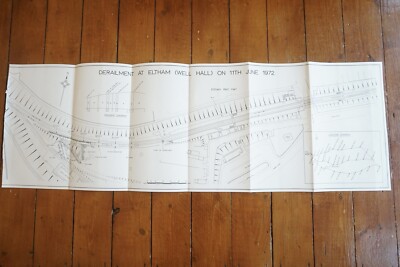 1972 Eltham Well Hall Eisenbahn Gleiskarte Diagramm 
