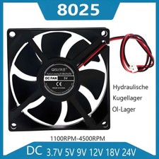 8025 DC Fans 3.7V 5V-24V Brushless Silent Cooling Cooler Fans For Computer Case