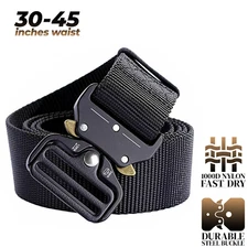 Mens Tactical Belt Heavy Duty Military Belt W/ Quick-Release Metal Buckle Nylon