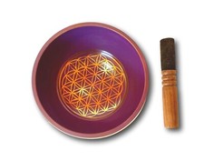 Purple Flower Of Life Genuine Nepalese Singing Bowl Made In Nepal F4 Note Chakra