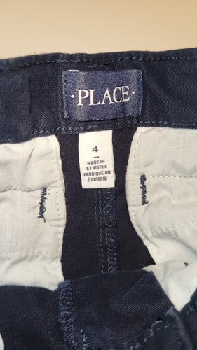 Navy Blue Childrens Place Boys Pants Size 4 With Elastic Waist And Button Closur - Picture 3 of 5