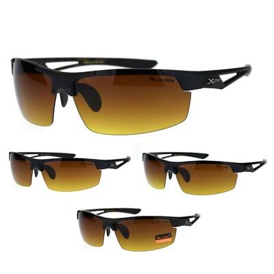 Mens Xloop HD Lens Baseball Half Rim Light Weight Plastic Sunglasses