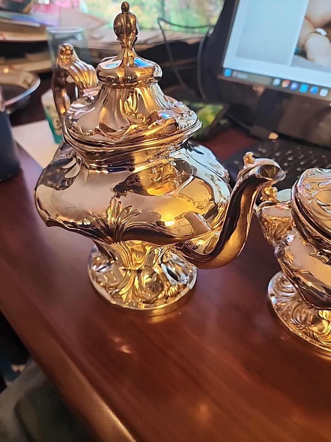 Antique Pairpoint Mfg Quadruple Silver Plated 3-piece Tea/Coffee Set #387 C.1904