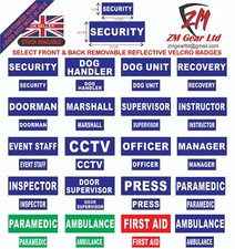 REFLECTIVE BADGES PACK OF 2 - hi viz tactical Security vest. Insert badges