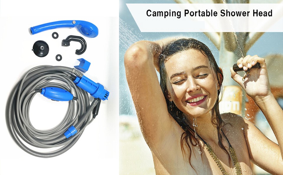 12V Shower Water Pump Camping Shower Portable Outdoor Hiking Camp with