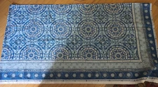 POTTERY BARN NILA TABLECLOTH MEDALLION BLOCK PRINTED 126"L  NEW!!