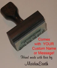 Hand Made With Love Rubber Stamp With Your Custom Name