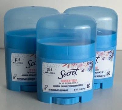 3x SECRET Powder Fresh Invisible Solid Deodorant Reisegröße 14g/ea 10/26