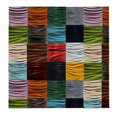 Lederriemen,Lederband Rund 1,5mm bis 3,mm Echtes Leder Verschiedene Farbe 
