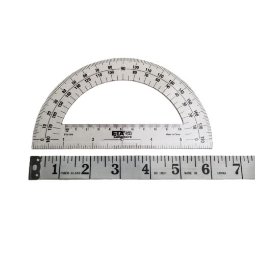 ETA Cuisenaire Protractors 6 Pack Clear Plastic 180 Degree Math Classroom Tool - Picture 3 of 4