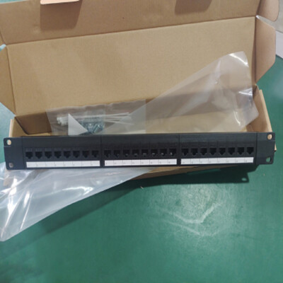 Pass Through Patch Panel 24 Ports Cat6 RJ45 19'' Rack Mount Punch Down Keystone