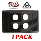 1 x 4 Gang Wall Plate - BLACK - Electrical Wallplate Empty Switch plate - SAA