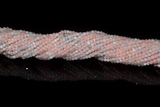 Perline rotonde sfaccettate in morganite rosa naturale 2-3 mm filo gemma per ...