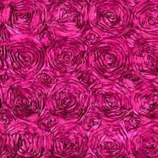 Fucshia Rosette Satin Fabric Sold By The Yard Roses Floral Flowers Satin Decor