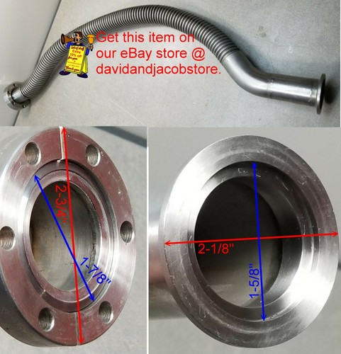 Bellows Hose Metal 32" Long, Stainless Steel 