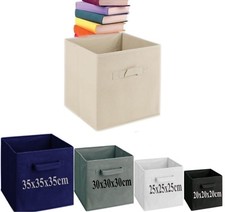 Strong Folding Storage Box Books Toy Shelving Unit Tidy SQUARE Boxes Organiser