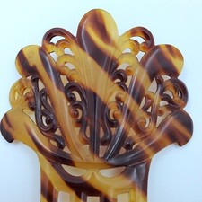 Antique Hair Comb Vintage Faux Tortoise Celluloid 5" Art DECO