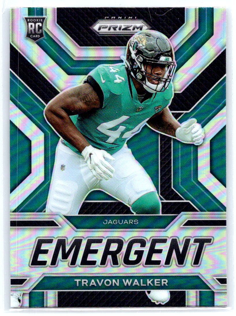 2022 Panini Prizm #E-19 Travon Walker Emergent Prizm Silver