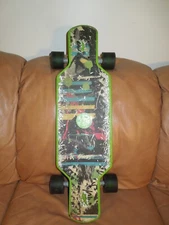 Maui and Sons Green Drop Through Longboard Skateboard w/X-Caliber Trucks +Wheels
