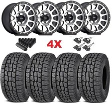 17 Method Machined Black Lip Ring Wheel Tire Package Set All Terrain At