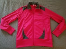Womens Puma Jacket L Large Red Athletic Gym Workout