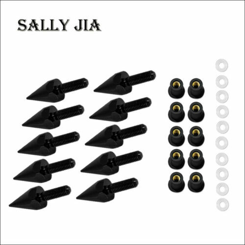 10PCS Universal Windscreen Spike Bolts M5 Screw Nuts Cafe Racer Dirt bike Bobber - Picture 1 of 4