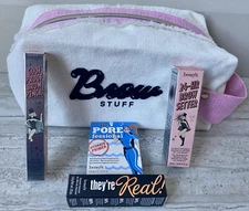 Benefit Cosmetics Deluxe Samples Brow/Mascara/Pore Primer/Canvas Pouch Lot of 5