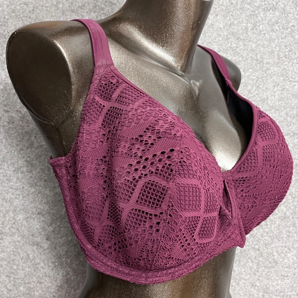 Freya Sundance Crochet Ojales 32HH Traje de Baño Bikini Top Púrpura Sujetador con Aros Foto 2 de 4