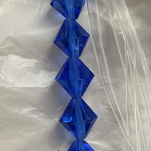 Dark Blue Color 8x8mm Faceted Bicone Glass Beads Jewelry Making 25 Beads 1 Str - Picture 7 of 12